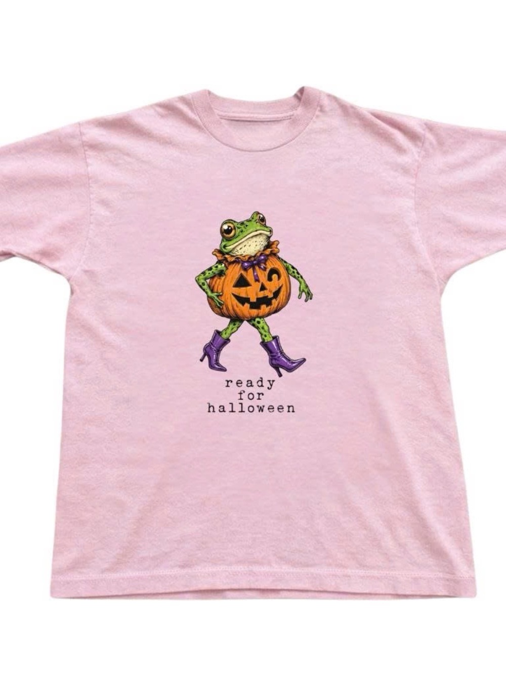 Pink Halloween Frog Pumpkin T-Shirt